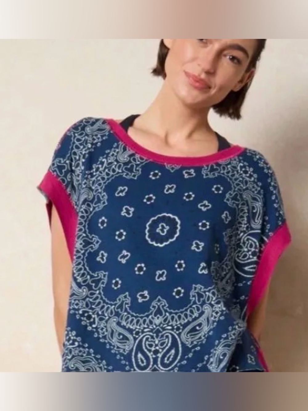 Natural Life Cut It Out Cotton Tee - Indigo Bandana - M NTW